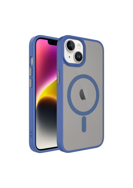 iPhone 14 Plus Kılıf Magsafe Özellikli ve Şerit Renkli Premium Tpu Silikon Kapak Ryc/flet