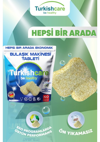 Hepsi 1 Arada 40 Lı Bulaşık Makinası Tableti x 3 Paket (120 Tablet)