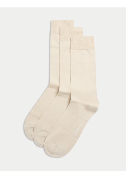 3'lü Paket Mısır Pamuğu Karışımlı Çorap modelleri