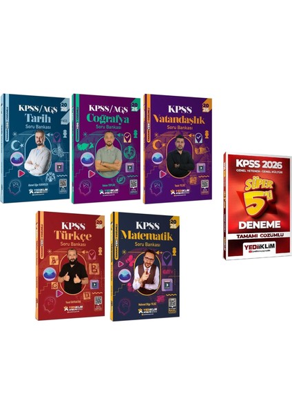 Yediiklim 2026 Kpss Genel Yetenek Genel Kültür Atölye Soru Bankası + 5 Deneme 6 Lı Set Yediiklim Yayınları