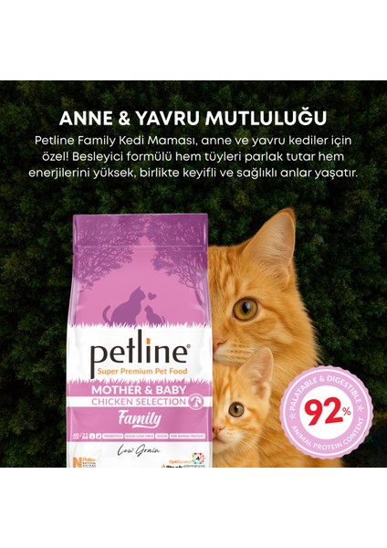 Family Mother & Baby Tavuklu Düşük Tahıllı Yavru Kedi Maması 1,5 kg