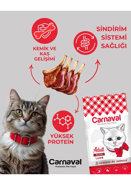 Premium Kuzu Etli Yetişkin Kedi Maması 15 kg
