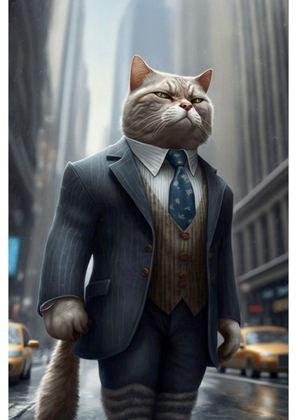 Iş Kedisi V1 Ev Duvar Salon Güzellik Salonu Ofis Dükkan Dekarasyon Kanvas Tablo fiyatları