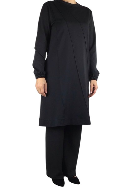 Kadın Önü Dikişli Kolları Lastikli Etek Ucu Bantlı Kristal Iki Iplik Mevsimlik Tunik fiyatları