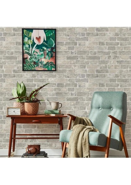 Taş Desenli Gri Duvar Kağıdı 16,5 M², Silinebilir - Roka 23104-2