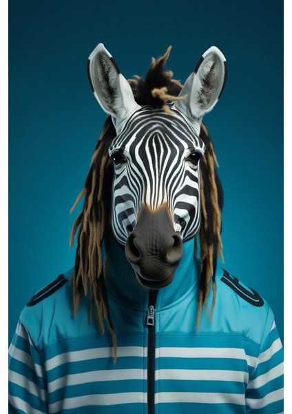 Hippi Zebra V1 Ev Duvar Salon Güzellik Salonu Ofis Dükkan Dekarasyon Kanvas Tablo fiyatları