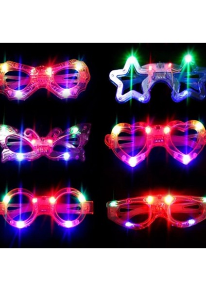 Mdb LED Işıklı Yanar Söner Parti Gözlüğü Seti 6 Adet