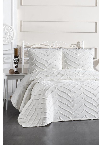 Sementina 3 Parça Çift Kişilik Pike Takımı Krem