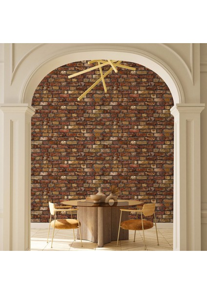 Taş Desenli Kahverengi Duvar Kağıdı 16,5 M², Silinebilir - Roka 23104-4 modelleri