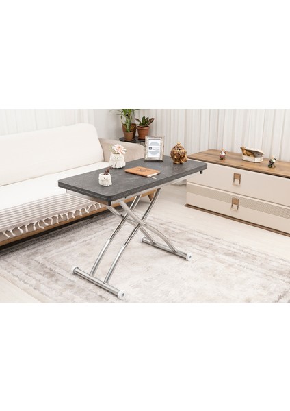 Mini Juppo Dışa K Akıllı Sehpa Üst Tabla Mdf Oval Köşe Alt Ayak Krom Kaplama fiyatları