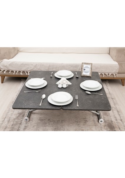 Mini Juppo Dışa K Akıllı Sehpa Üst Tabla Mdf Oval Köşe Alt Ayak Krom Kaplama fırsatları