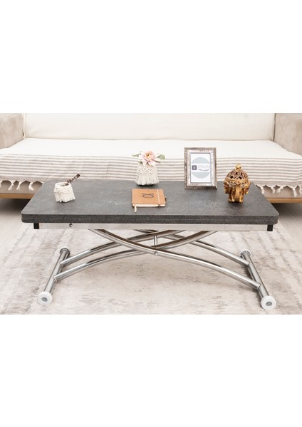 Mini Juppo Dışa K Akıllı Sehpa Üst Tabla Mdf Oval Köşe Alt Ayak Krom Kaplama indirimleri