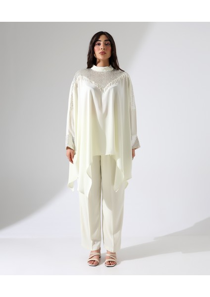 Asimetrik Işıltılı Iki Parça Abiye Takım