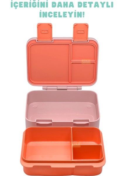 Bento 700ML Lunchbox Yeni Koleksiyon Tek Katlı 3 Bölmeli Abs Plastik Çocuk Sefer Tası Yemek Kutusu modelleri