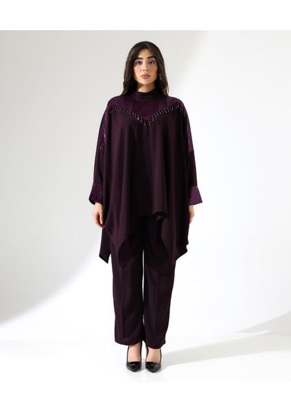 Asimetrik Işıltılı Iki Parça Abiye Takım