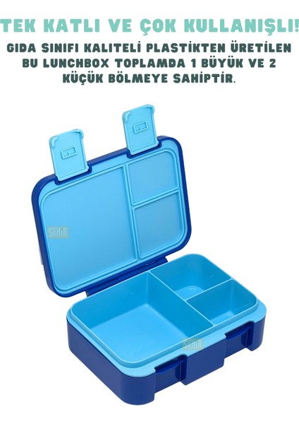 Bento 700ML Lunchbox Yeni Koleksiyon Tek Katlı 3 Bölmeli Abs Plastik Çocuk Sefer Tası Yemek Kutusu fiyatları