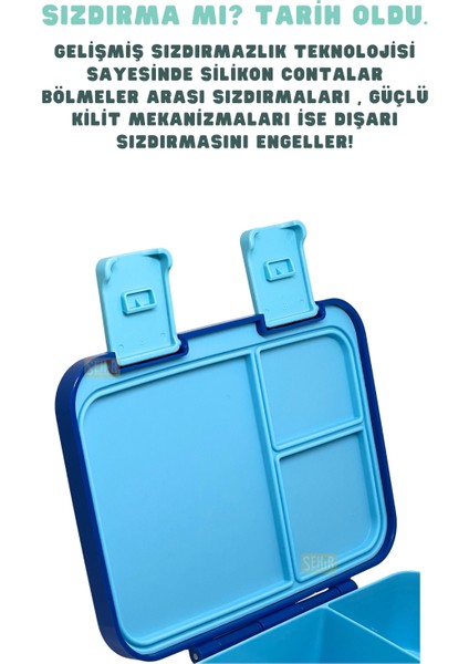 Bento 700ML Lunchbox Yeni Koleksiyon Tek Katlı 3 Bölmeli Abs Plastik Çocuk Sefer Tası Yemek Kutusu indirimleri