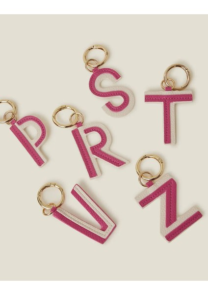 Harf Anahtarlık S Harfi Pembe