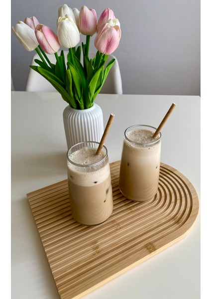 Yarım Gökkuşağı Dekoratif Bambu Sunum Tepsisi - 32 x 23 cm