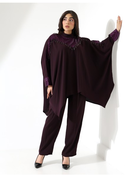 Asimetrik Işıltılı Iki Parça Abiye Takım