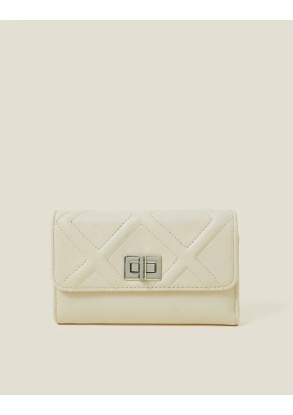 Diamond Nakışlı Cüzdan Krem