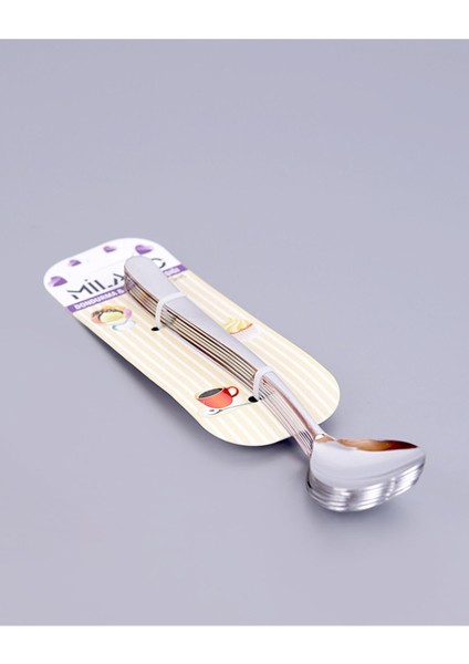 Kalp Desenli 6'lı Dondurma Kaşık Seti, Beyaz, Şık ve Kullanışlı Tasarım