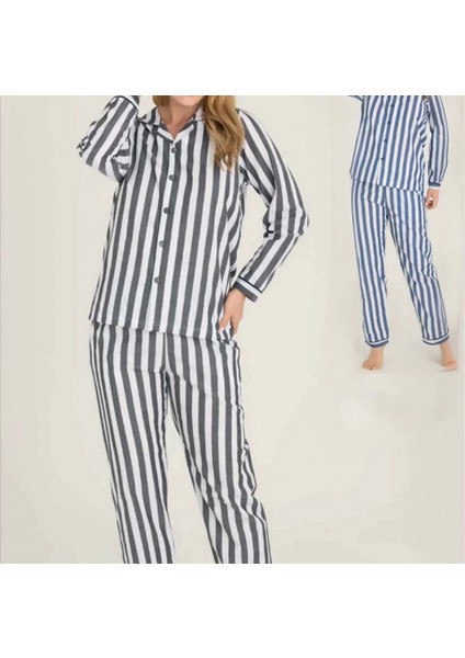 Mdb Freshness 4007 Kadın Uzun Kol Çizgili Gaffuriye Pijama Takımı modelleri