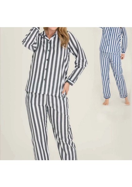 Mdb Freshness 4007 Kadın Uzun Kol Çizgili Gaffuriye Pijama Takımı modelleri