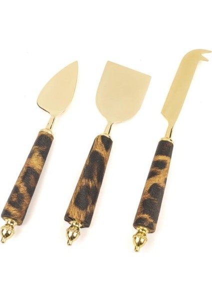 3'lü Peynir Bıçak Seti, Şık ve Kullanışlı, Gold Renkli, Kaliteli Tasarım