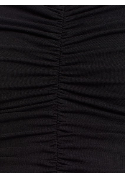 32089 Omuzları Açık Büzgülü Top-Siyah fırsatları