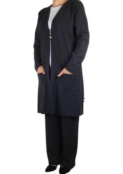 Kadın Önü Üç Düğmeli Mevsimlik Cepli Hırka fiyatları