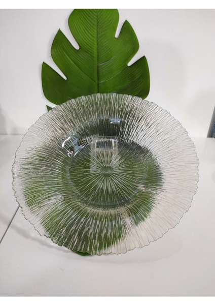 Füme Cam Desenli Meyve Saklama Kabı, 40CM Çap, Şık ve Fonksiyonel Tasarım