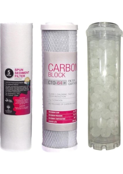 Bina Girişi Su Arıtma Cihazı 3 Lü Filtre Seti - Daire Girişi Su Arıtma Filtre Seti