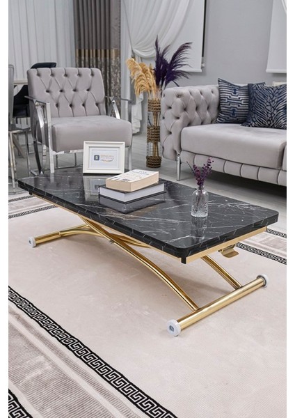 Juppo Üst Tabla Mdf Oval Köşe Alt Ayak Yuvarlak Gold Kaplama Dışa Kıvrım