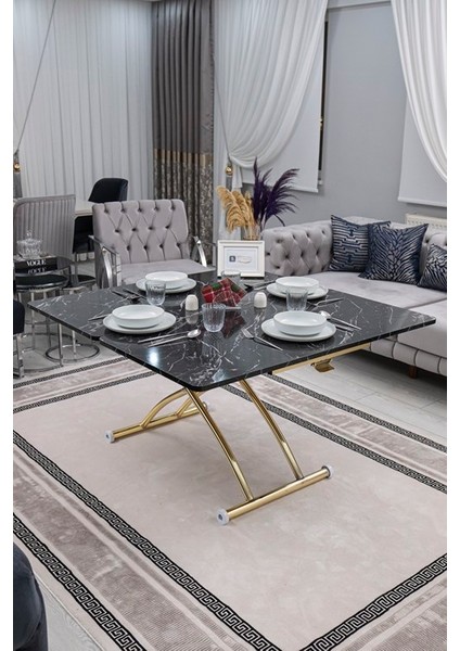 Juppo Üst Tabla Mdf Oval Köşe Alt Ayak Yuvarlak Gold Kaplama Dışa Kıvrım modelleri