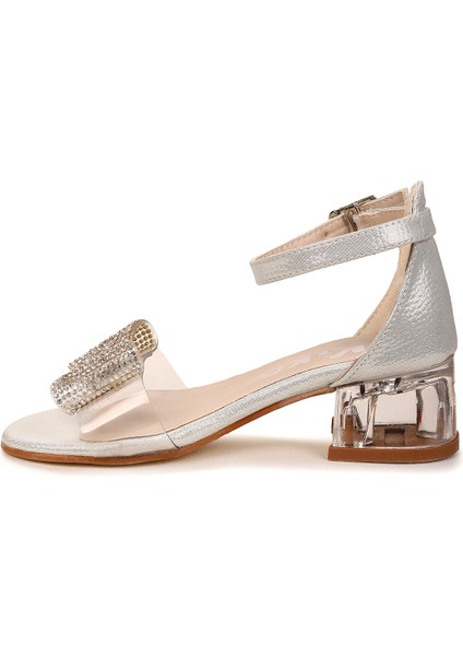 Tire Vakko Kız Çocuk 4 cm Şeffaf Topuklu Sandalet Abiye Ayakkabı fırsatları