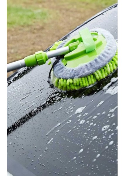 Oto Yıkama Temizleme Fırçası Mopu Mikrofiber Çok Fonksiyonlu Teleskopik