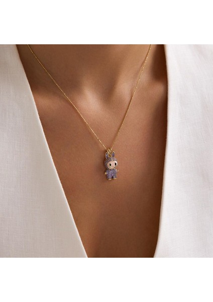 Labubu Kolye 14 Ayar Mor 2,5-1,5 cm fiyatları