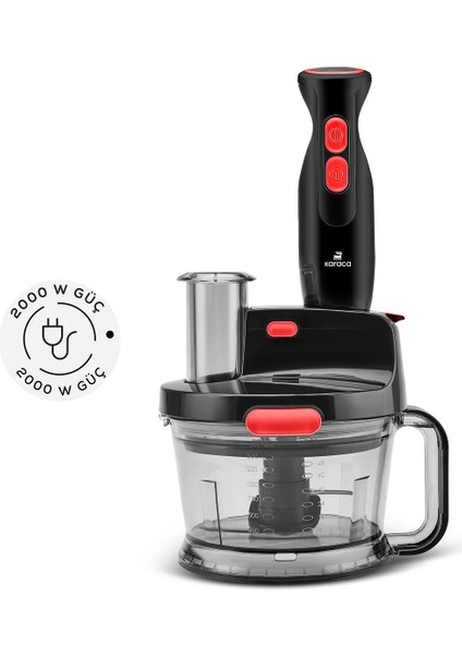 Pro-Multimax Mutfak Robotu 2000W Black Red