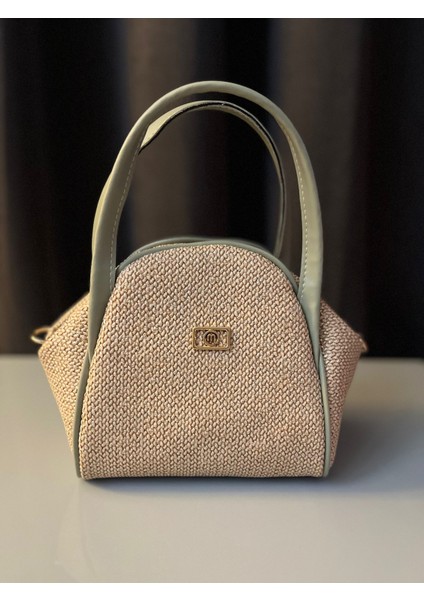 Armoni Hasır Mini El ve Omuz Çantası