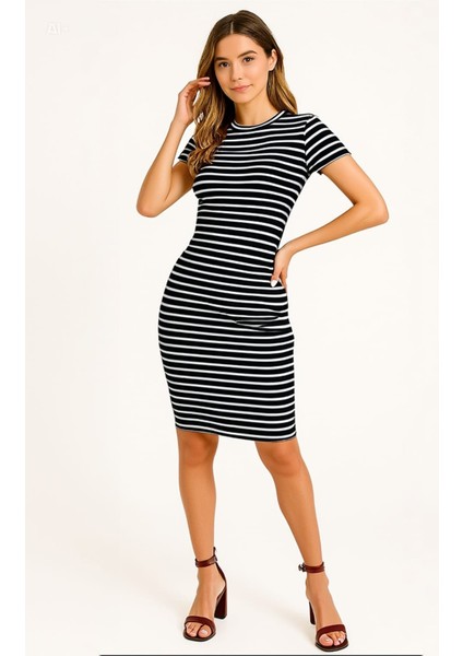 Kadın Çizgili Elbise