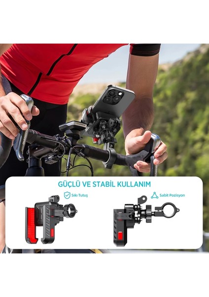 Gidon Bağlantılı 360° Derece Ayarlanabilir 3.5”-7.2” Uyumlu Motosiklet Bisiklet Telefon Tutucu fiyatları