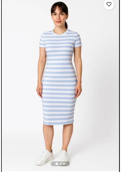 Kadın Çizgili Elbise