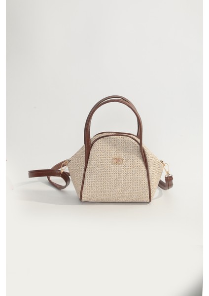 Armoni Hasır Mini El ve Omuz Çantası
