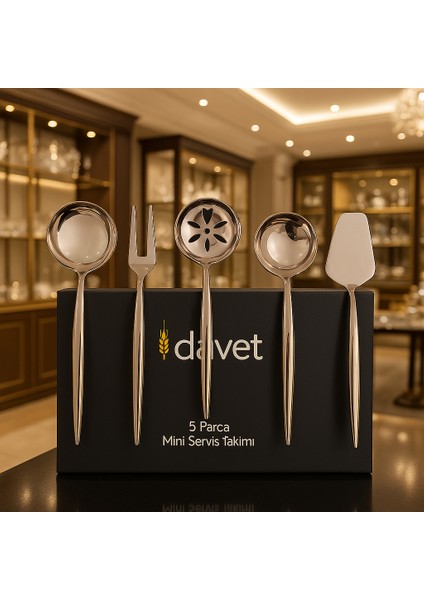 5 Parça Agah Mini Servis Seti - 304 Paslanmaz Çelik Mini Servis Seti – Uzun Ömürlü ve Sağlıklı