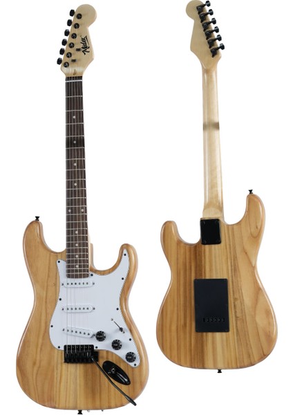 RPH-320WD-25AMP Ahşap Renk Strat Kasa Sss 25W Amfili Elektro Gitar Seti fırsatları
