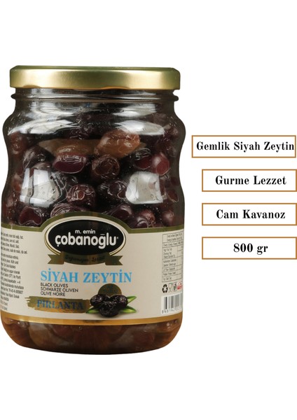 Çobanoğlu Yağlı Sele Siyah Zeytin - Cam Kavanoz