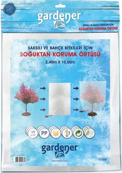 11305 Bahçe Bitkileri Için Soğuktan Koruma Örtüsü 30 G - 2,4 M x 10 M