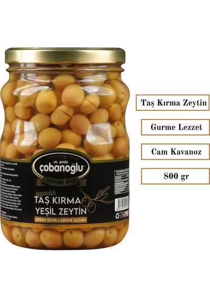 Çobanoğlu Ayvalık Taş Kırma Yeşil Zeytin - Cam Kavanoz fırsatları