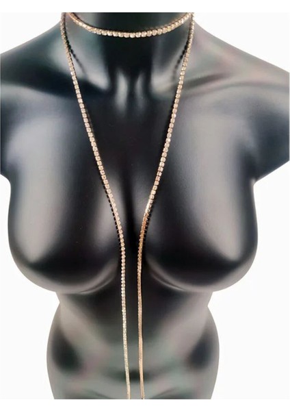 Şıklığınızı Tamamlayacak Taşlı Uzun Kolye